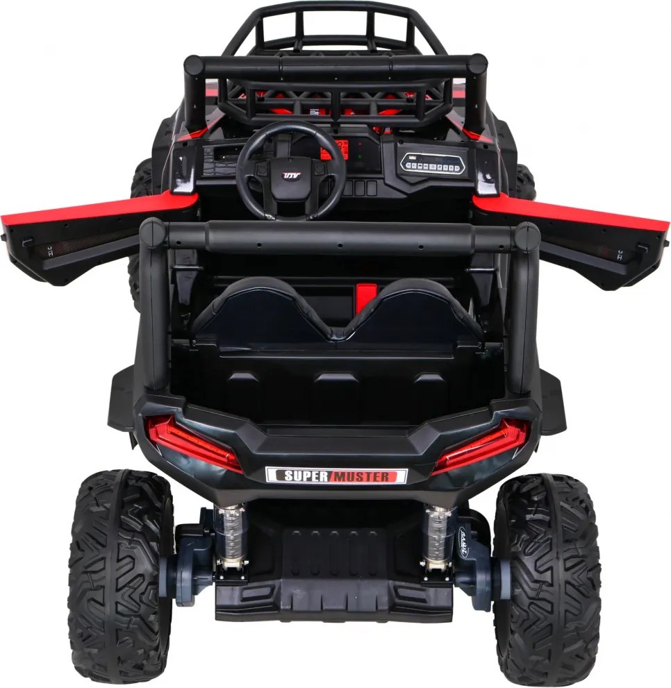Ramiz Buggy UTV Off-roader pre deti Červená + diaľkové ovládanie + nosič batožiny + pomalý štart + EVA + MP3 LED