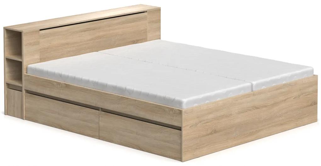 DREVONA Manželská posteľ dub bardolino 180 cm REA AMY