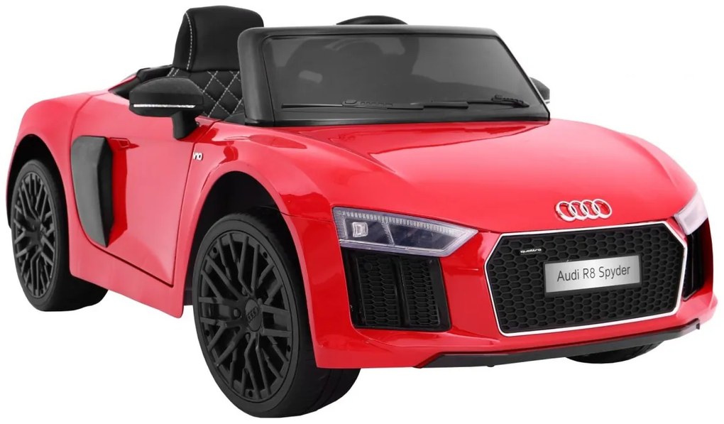 RAMIZ ELEKTRICKÉ AUTÍČKO AUDI R8 SPYDER RS EVA - LAKOVANÉ - ČERVENÉ - 2 x 45W - 2 x 6V/7Ah -  2022