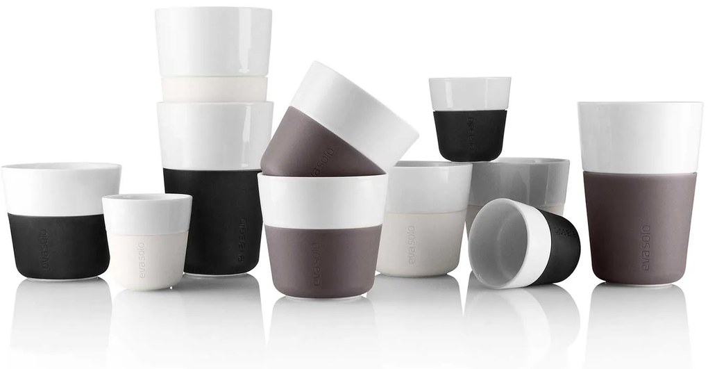 Eva Solo Porcelánová termošálka Cafe Latte Elephant Grey 360 ml – set 2 ks