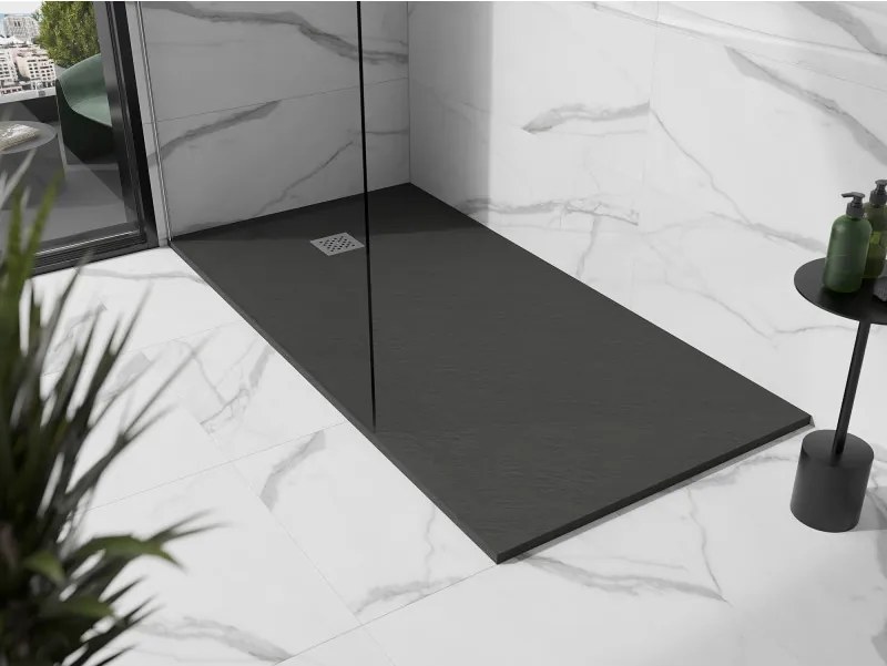 Mexen Stone+, obdĺžniková vanička z minerálneho kompozitu 160 x 90 cm, antracitová, 44719016
