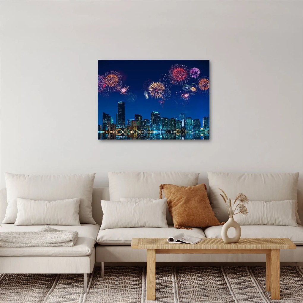 Obraz - Ohňostroj v Miami (70x50 cm)