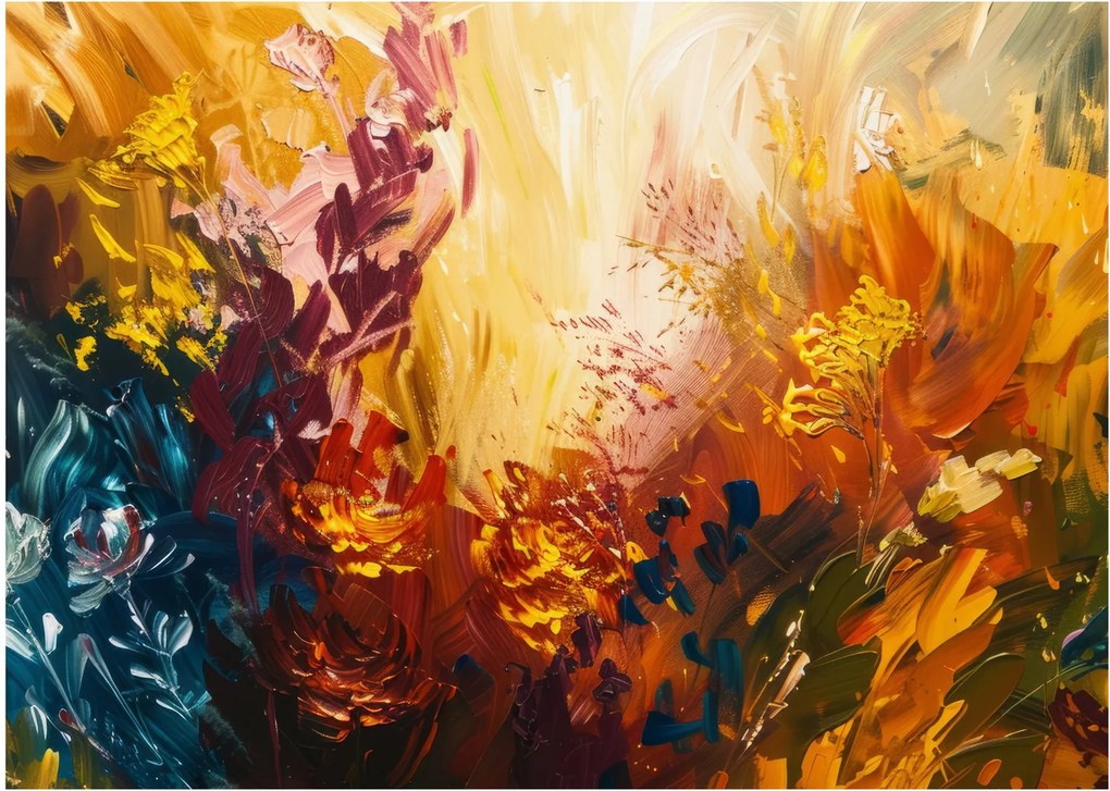 Obraz - Abstraktná maľba kvetov (70x50 cm)