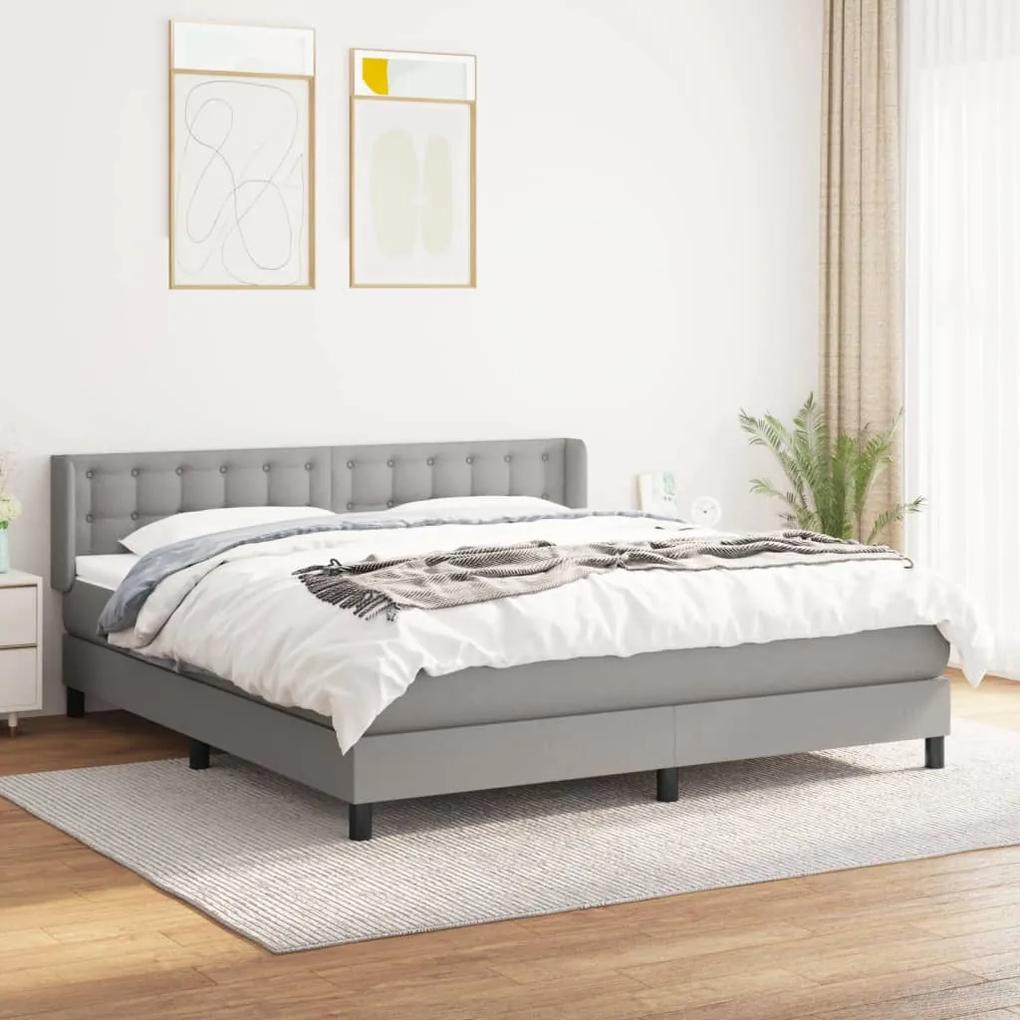 Boxspring posteľ s matracom bledosivá 180x200 cm látka 3130049