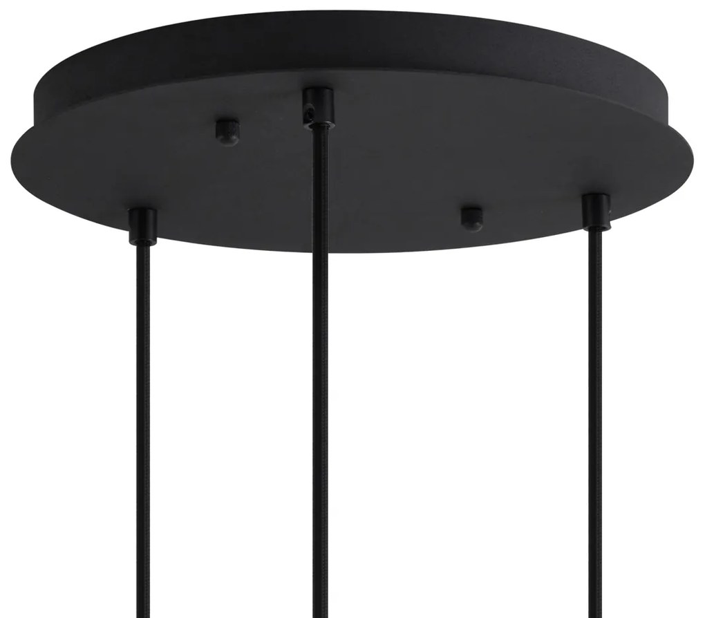 Art Deco závesná lampa čierna s modrým a zeleným sklom 3-svetlá - Douglass