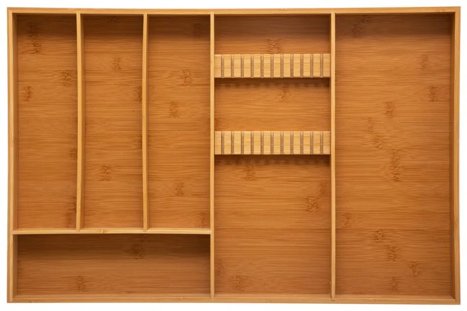 5Five® Organizér na príbory, bambusový príborník s priestorom na nože TIROIR, 58 x 38 cm