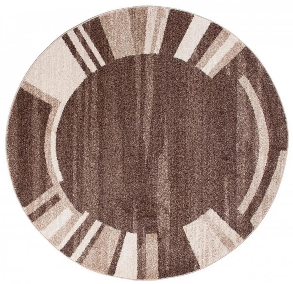 Kusový koberec France hnedý kruh, Velikosti 130x130cm