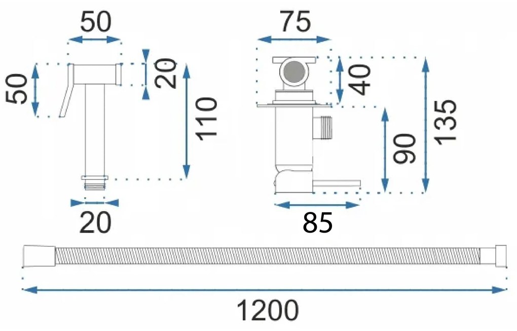 Rea Lungo Loop Diamond, podomietková bidetová batéria, medená lesklá, REA-B8971