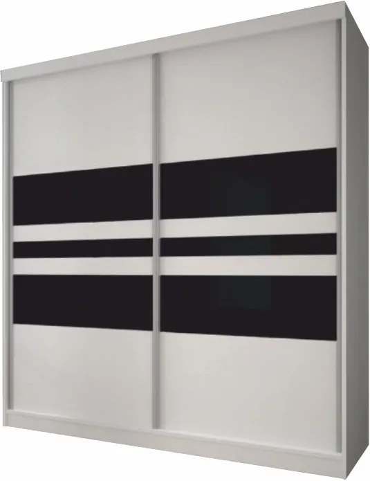 TEMPO KONDELA Multi 11 2D šatníková skriňa 183x218 cm biela / čierna