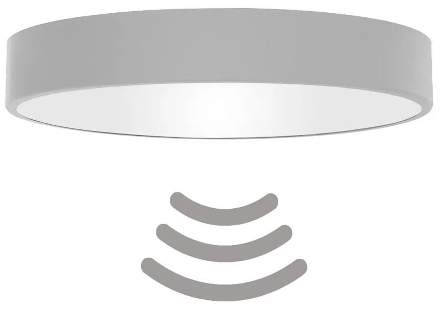 TEMAR Prisadené stropné osvetlenie CLEO s čidlom, 4xE27, 40W, 50cm, okrúhle, šedé
