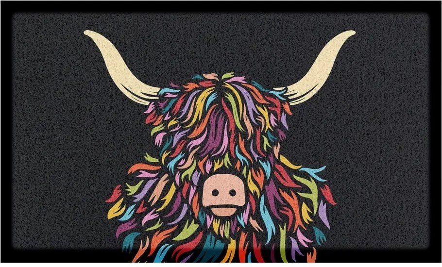 Rohožka z PVC 40x70 cm Highland Cow – Artsy Doormats