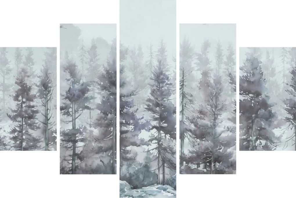 Obraz - Borovicový les II., aquarel (150x105 cm)
