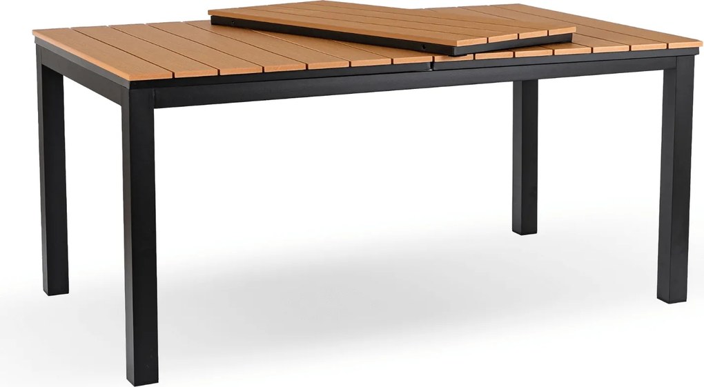 Záhradný stôl obdĺžnikový JOY 140 – 180 cm rozkladací dub/čierna