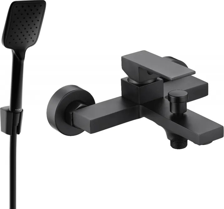 Mexen Uno R62 vaňová batéria so sprchovou súpravou, čierna - 7143R62-70