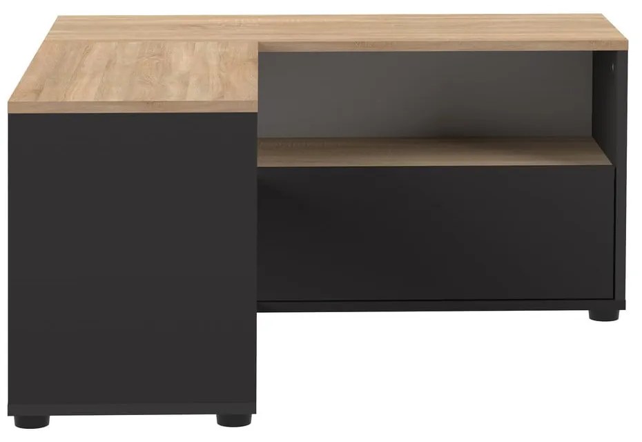 TV stolík v dekore duba v čierno-prírodnej farbe 90x45 cm Angle – TemaHome