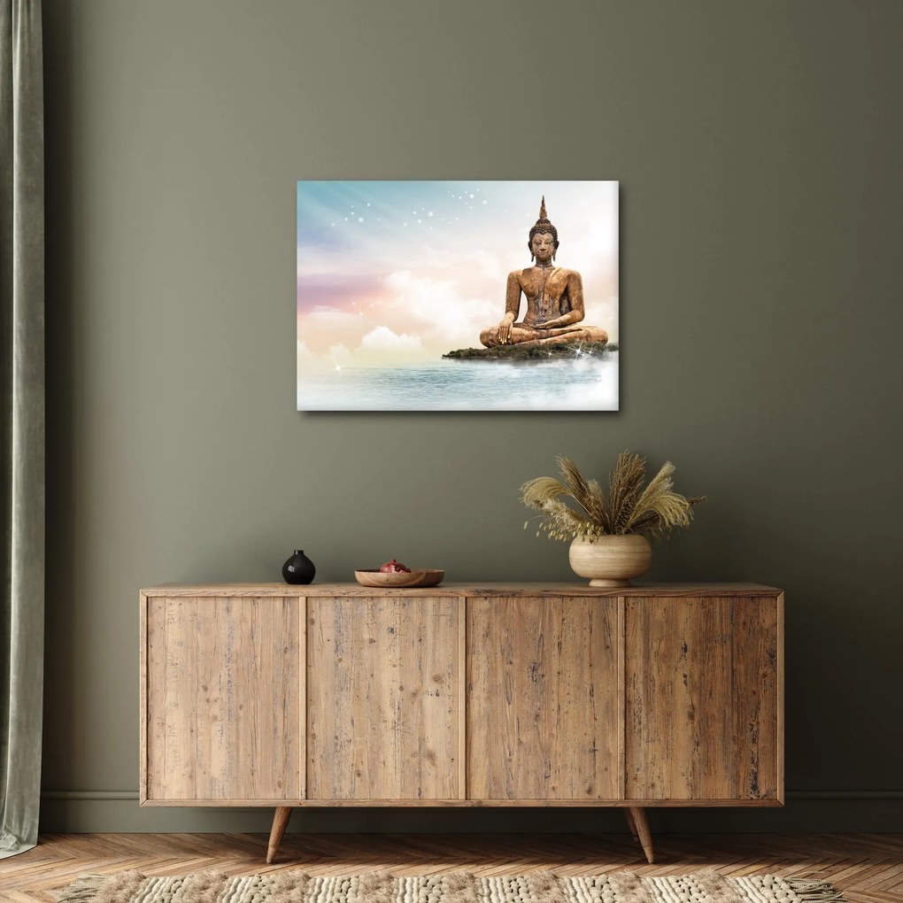Obraz - Budha dozerajúci na zemi (70x50 cm)