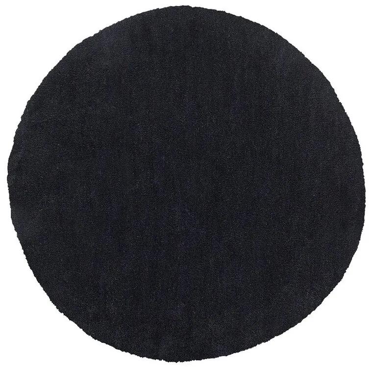 Okrúhly koberec ⌀ 140 cm čierny DEMRE Beliani