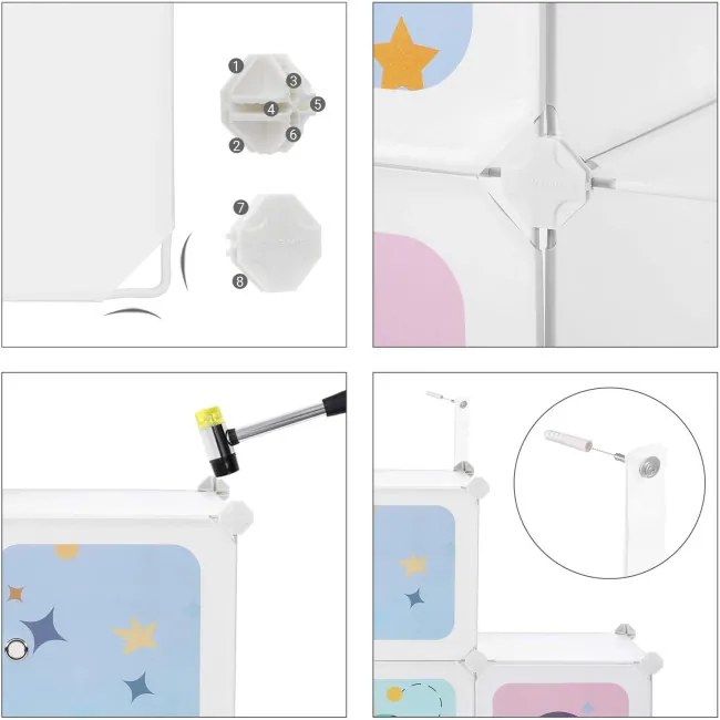 Detský regál so 16 priehradkami LPC902W