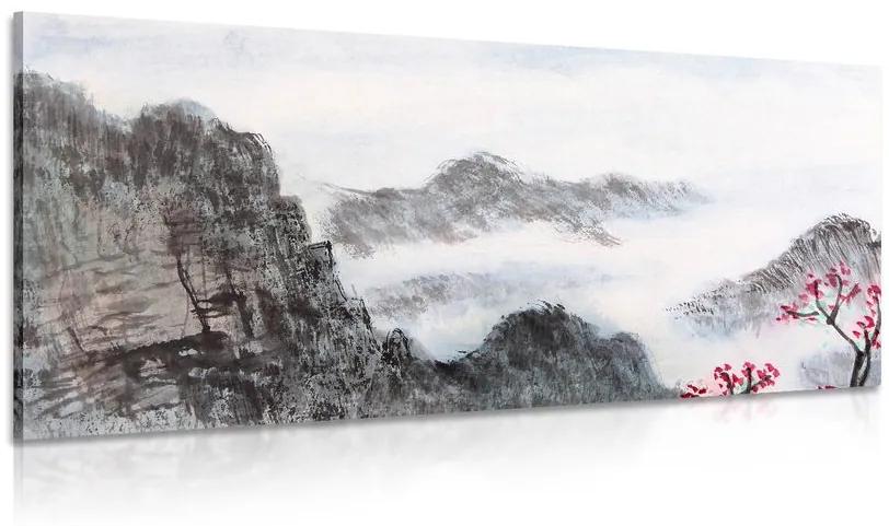 Obraz čínska krajina v hmle