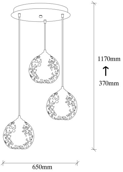 Luster na lanku FELLINI 3xE27/100W/230V