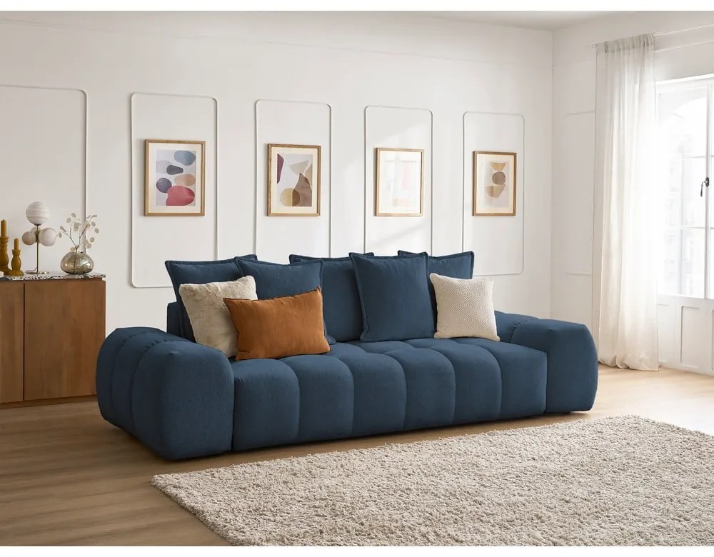 Tmavomodrá ženilková pohovka 278 cm Everest – Bobochic Paris