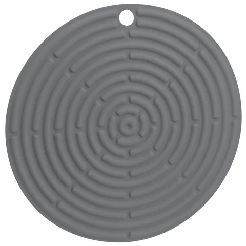 BISK Erga Basic, okrúhla silikónová kuchynská podložka 204x204x3 mm, šedá, ERG-03748