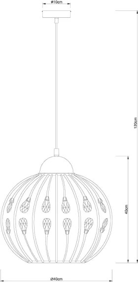 Globo 16029H1 - Závesný luster na lanku HANAKO 1xE27/60W/230V priemer 40 cm