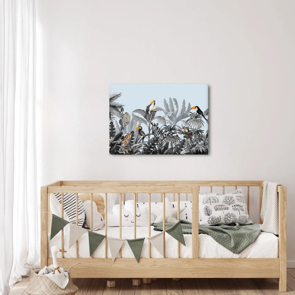 Obraz zvierat v tropickom lese (70x50 cm)