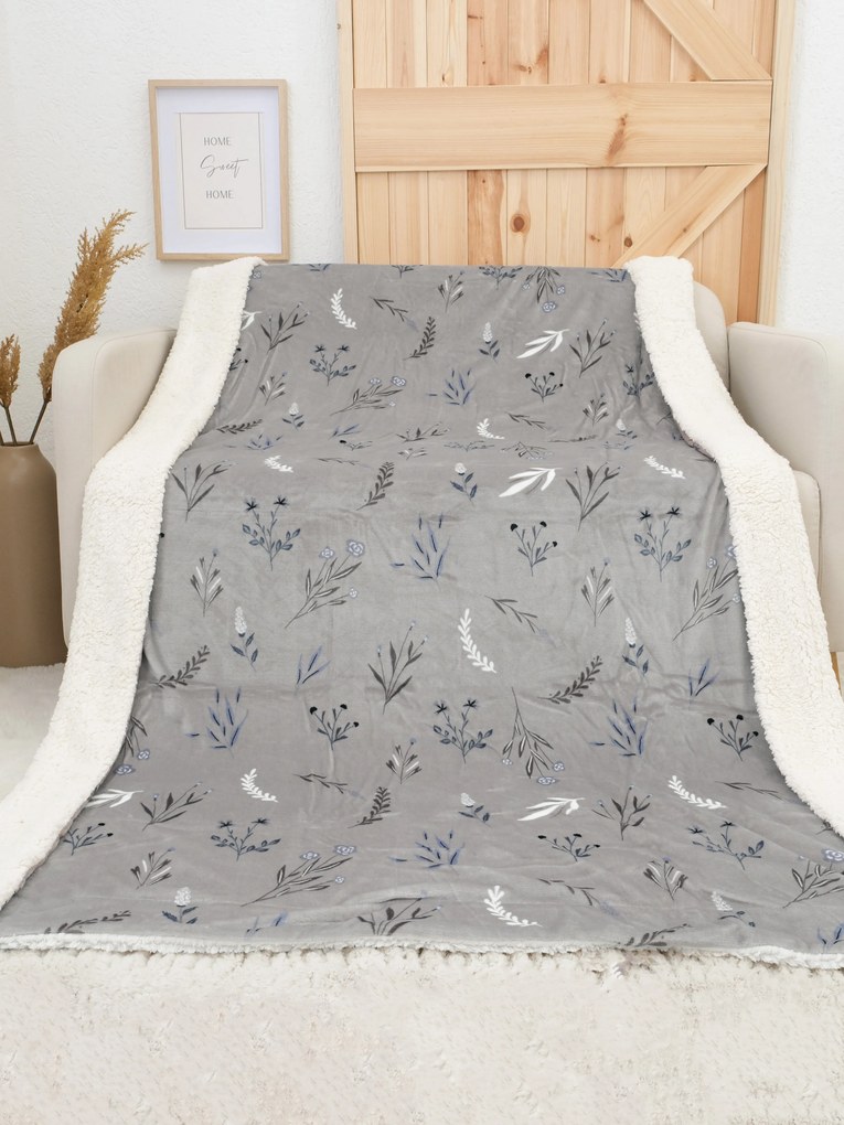 Baránková deka mikroplyš Exclusive 150 × 200 cm – Chloe sivá