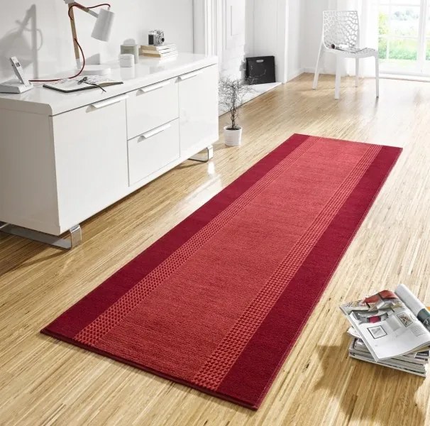 Hanse Home, Behúň Basic 102499, 80x350, červená, chodba / predsieň