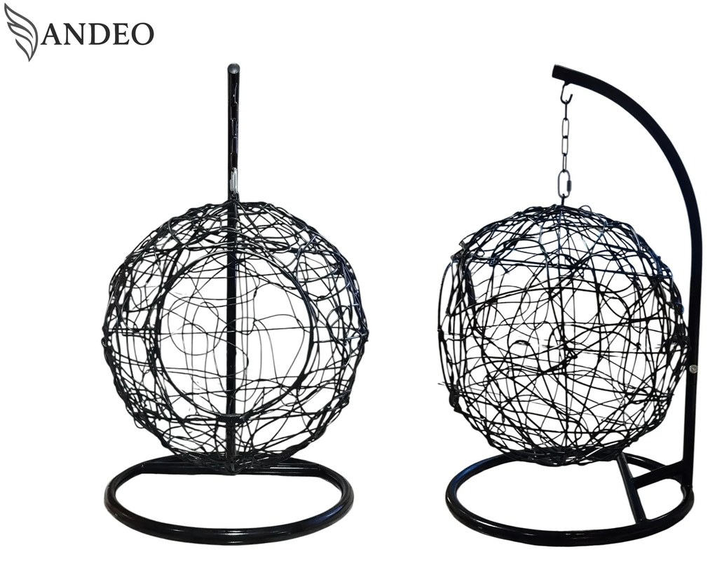 Závesné hojdacie kreslo pre mačky COCO - čierno béžové