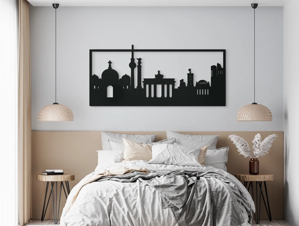 drevko Obraz Berlín Rozmer obrazu: 40 x 89 cm, Farba dekorácie: Čierna