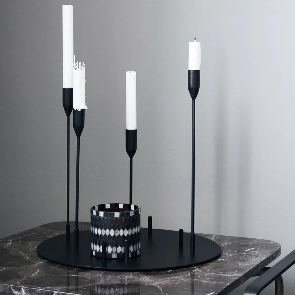 House Doctor Kovový svietnik na 4 sviečky ADVENT 38 cm čierny