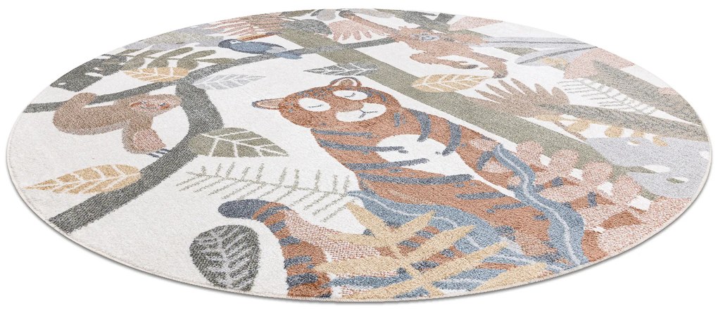 Koberec BONO 8426 kruh, krémový, Džungľa