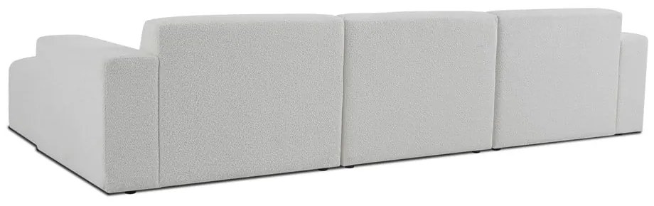 Biela rohová pohovka z textílie buklé (pravý roh) Roxy – Scandic