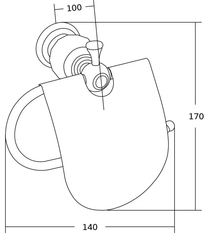 Mexen príslušenstvo, ESTELA držiak na wc papier, čierny, 7011533-70