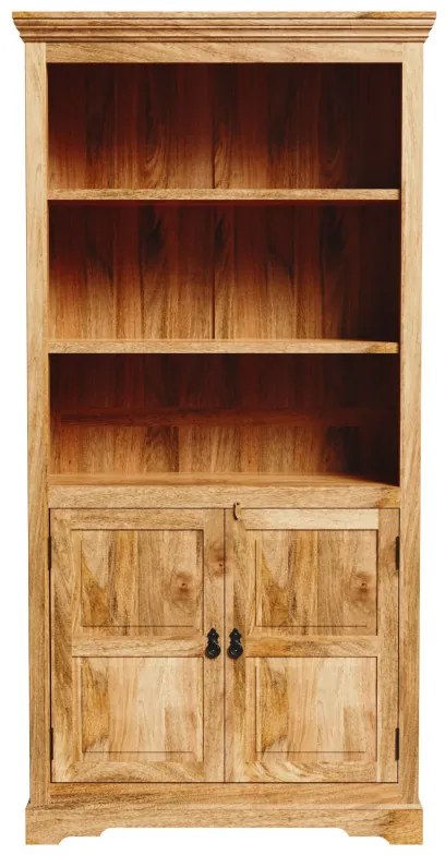 Knižnica Guru 100x200x45 z mangového dreva Mango natural
