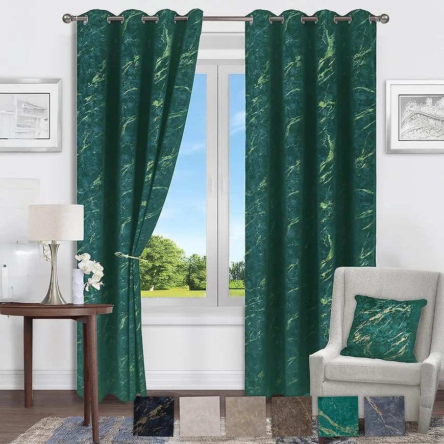 Závesová látka VELVET JUSTI YX514/15 zelená 145 (Tovar na mieru)