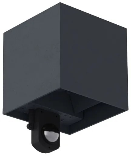 Brilagi - LED vonkajšie nástenné svietidlo s čidlom CUBE LED/6W/230V antracit