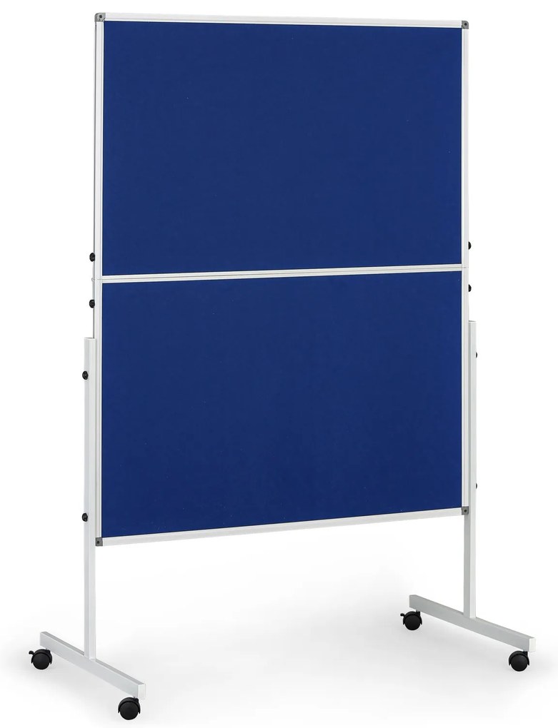Mobilná informačná tabuľa, sklopná, modrá látka, 1200 x 1500 mm