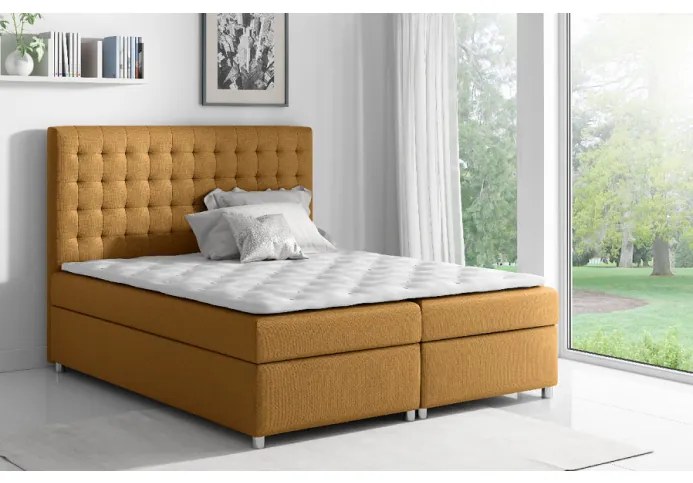 Kontinentálná posteľ Evio hnedá 120 + topper zdarma