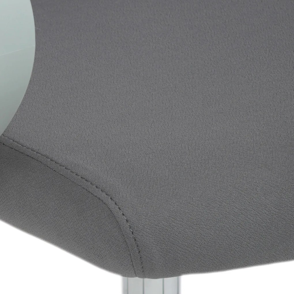 Autronic - Židle kancelářská, bílý plast, šedý MESH a šedá látka, plastový kříž, houpací mechanismus. - KA-S425 GREY