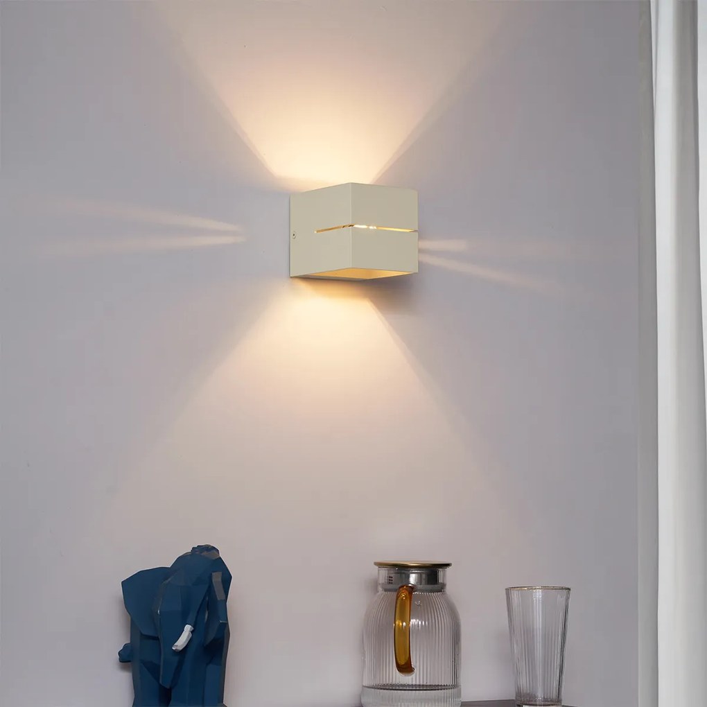 Moderná nástenná lampa béžová G9 štvorcová - Transfer