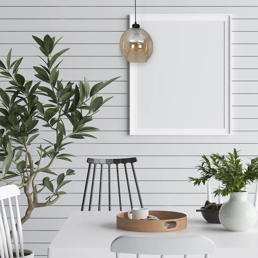 Závesné svietidlo Sofia, 1x jantárové sklenené tienidlo, b