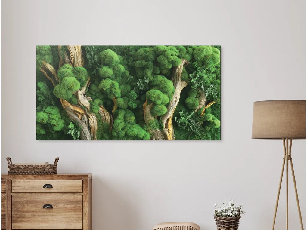 drevko |  Machový obraz Zelená sviežosť (UV tlač)  35 x 70 cm