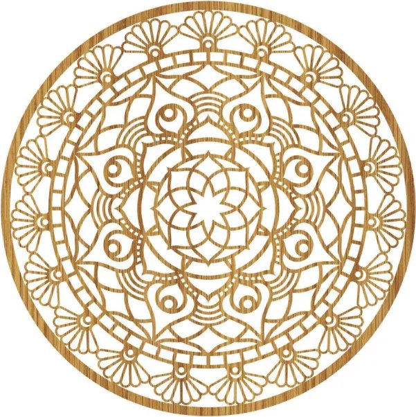 Drevená mandala harmónie – Elegantná dekorácia na stenu I SENTOP HDF0176