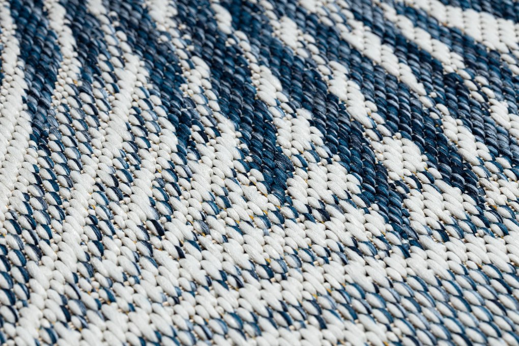 Koberec, behúň SISAL COOPER Listy 22258 ecru / tmavomodrý