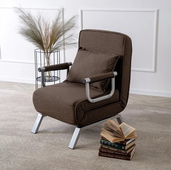 Kreslo pohovka rozkladacia PRATO hnedá - vintino.sk