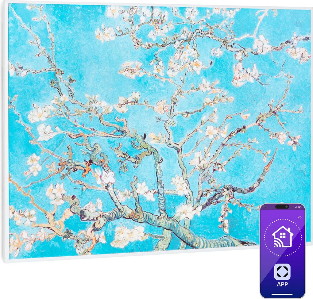Klarstein Wonderwall Air Art Smart, infračervený ohrievač, 80 x 60 cm, 500 W, kvety