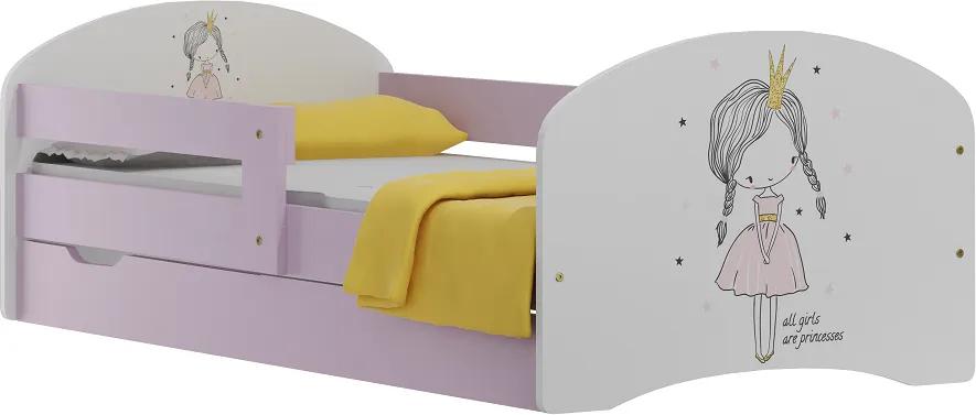 MAXMAX SKLADOM: Detská posteľ so zásuvkami RUŽOVÁ PRINCEZNA 180x90 cm 180x90 pre dievča ÁNO